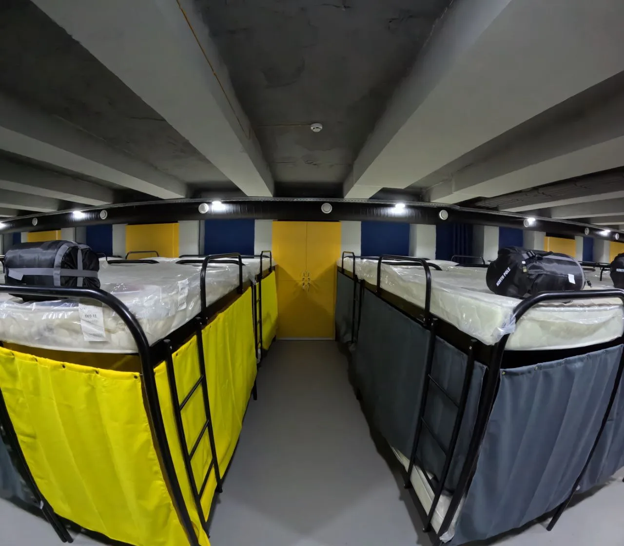 The photo shows the sleeping sector of the bunker in Chuhuiv, with 100 sleeping places. A fully autonomous radiation shelter.